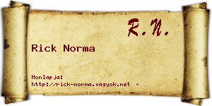 Rick Norma névjegykártya